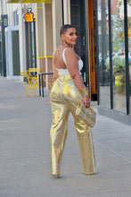 Load image into Gallery viewer, Gold Foil Denim Pants
