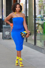 Load image into Gallery viewer, Ride The Vibe Bodycon Midi Dress- Royal