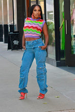 Load image into Gallery viewer, Outta Pocket Denim Cargo Pants