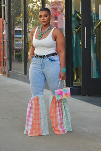 Summer Pastel Flannel Wide Leg Pants