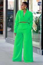Load image into Gallery viewer, High Waisted Extra Wide Leg Trousers- Kelly Green