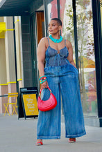 Load image into Gallery viewer, Tie Me Up Denim Jumpsuit