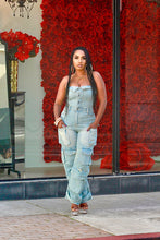 Load image into Gallery viewer, Get It Girl  Denim Cargo Jumpsuit