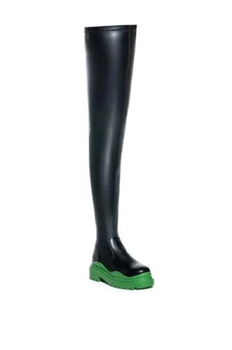 ULTRA THIGH HIGH Kelly Green Bottom Boots