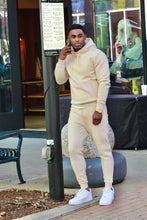 Load image into Gallery viewer, Mens Hooded Jogger Set- Cream