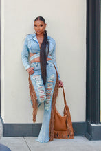 Load image into Gallery viewer, She&#39;s A Rider Suede Fringe Jeans