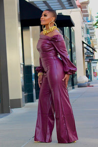 Unapologetically Spoiled Royalty Leather Wide Leg Pantz- Specialty Item