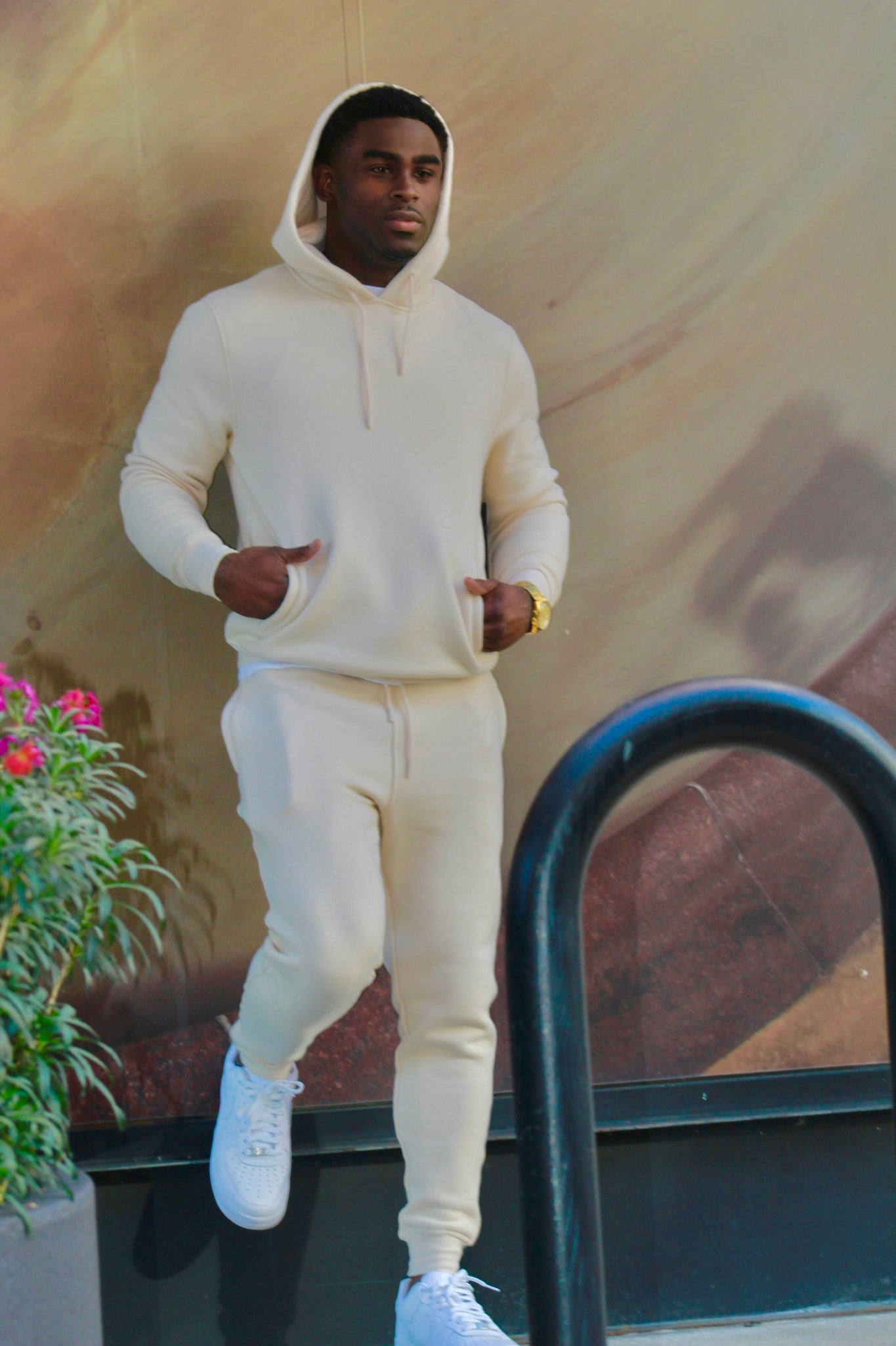 Mens Hooded Jogger Set- Cream – Spoiled Boutique