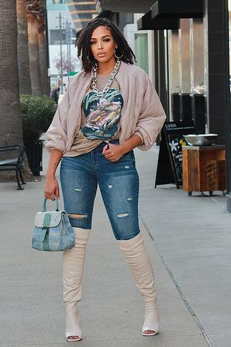 Minimal Distressed Skinny- Medium Wash