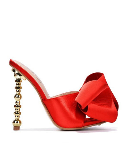 Miss Minnie Bow Heel- Cherry