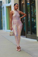 Load image into Gallery viewer, Glamour Girl Sequins Jumpsuit- Peach