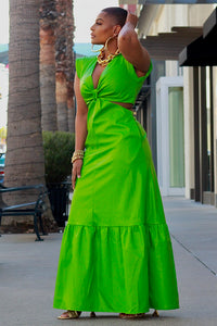 Unapologetically Spoiled Made The Cut Leather Maxi Dress-Specialty Item