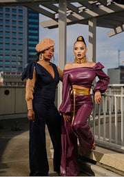 Unapologetically Spoiled Royalty Leather Bubble Sleeve Blouz- Specialty Item