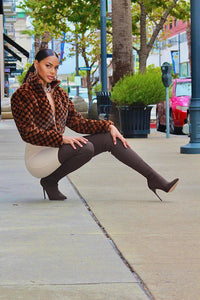 On The Knit Thigh High Boot-Chocolate